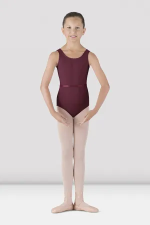 Stain-Resistant Girls Tank Leotard With Belt