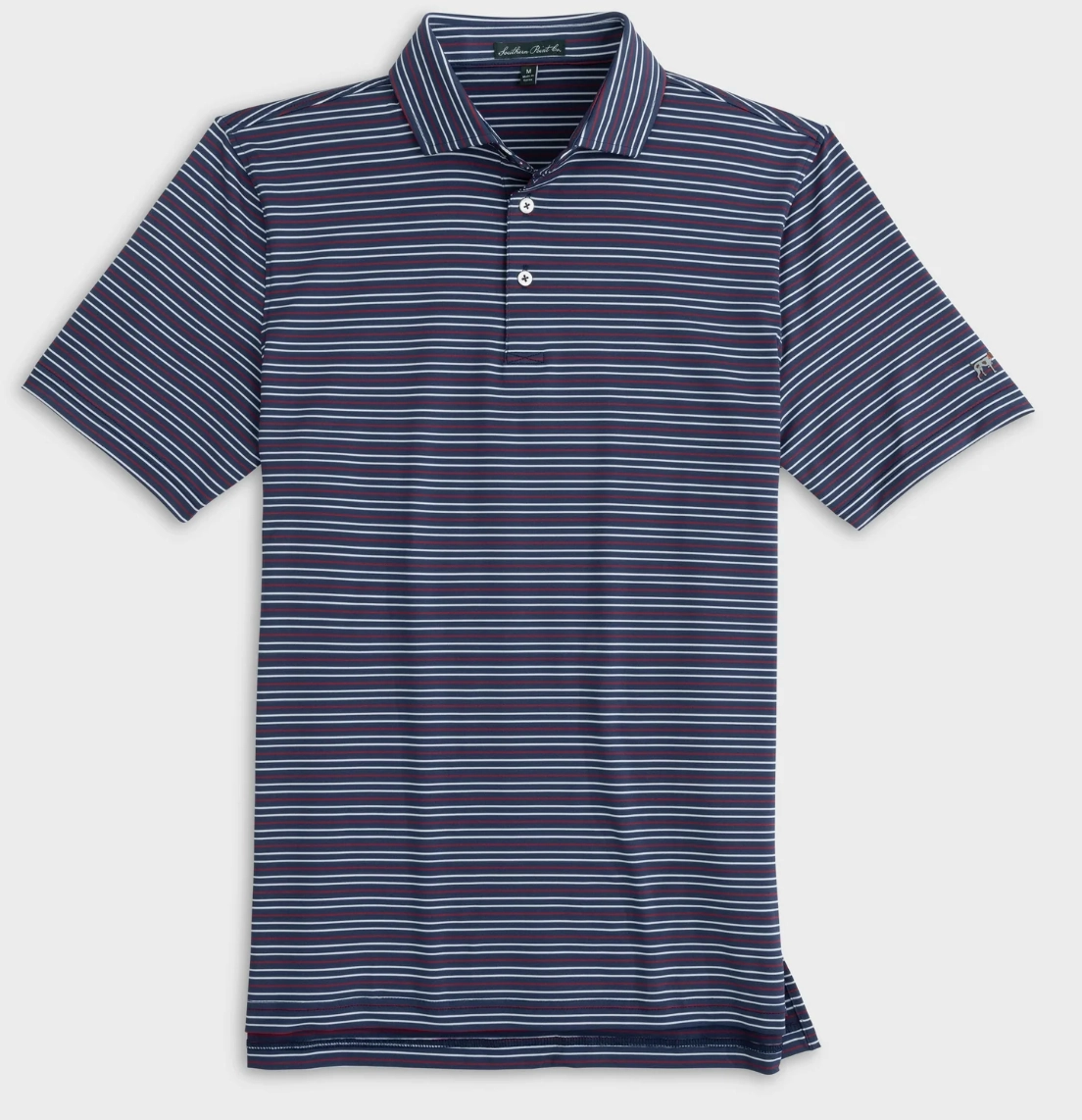 Youth Hillside Stripe Polo - Midnight/Deep Red CompressionEnhanced