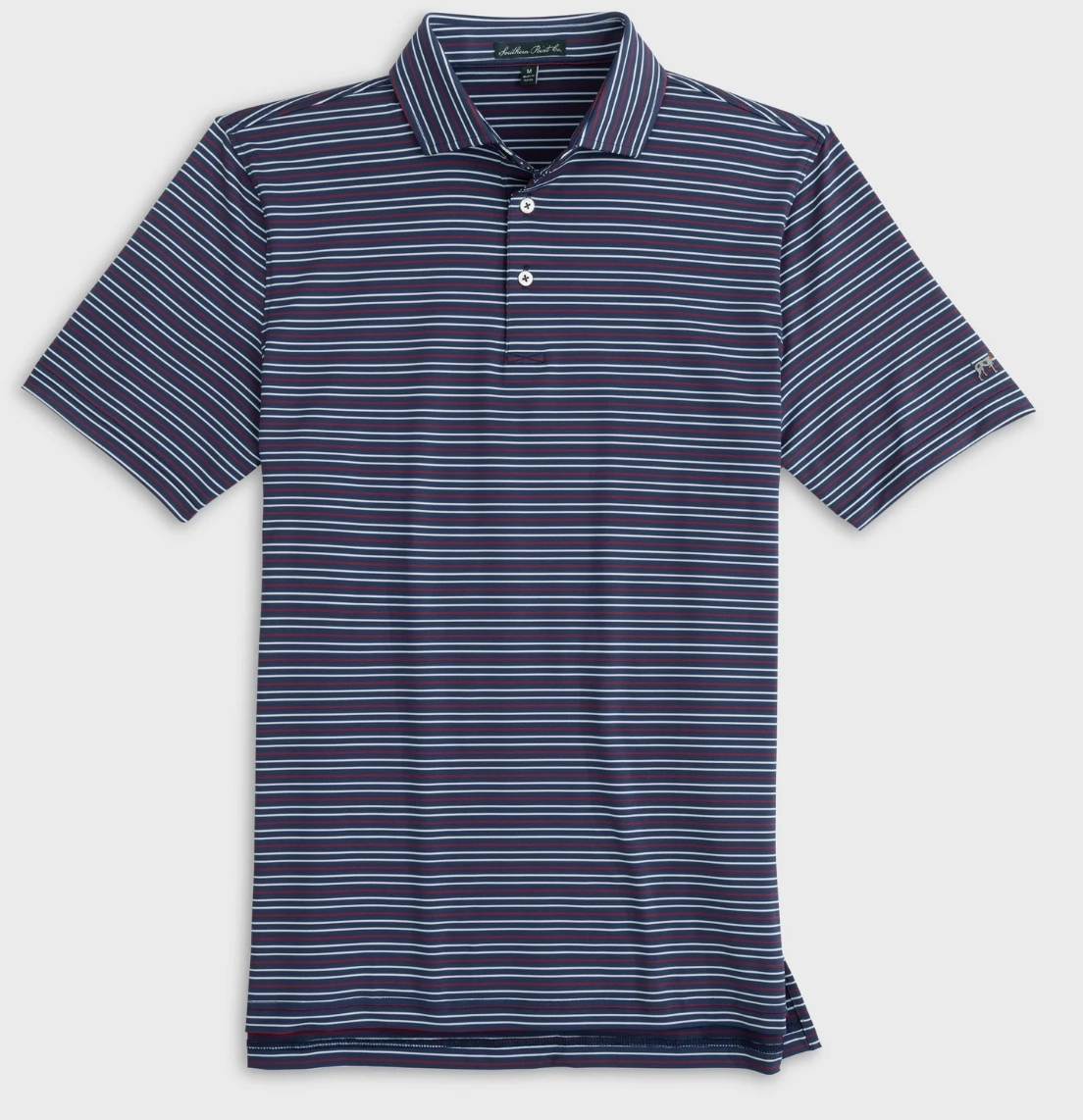 Youth Hillside Stripe Polo - Midnight/Deep Red SustainableTextiles Vital Core