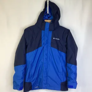 Size 10-12: Columbia 2 Tone Blue 3-In-1 Interchangeable Zip-Up Winter Coat Soft Touch Texture
