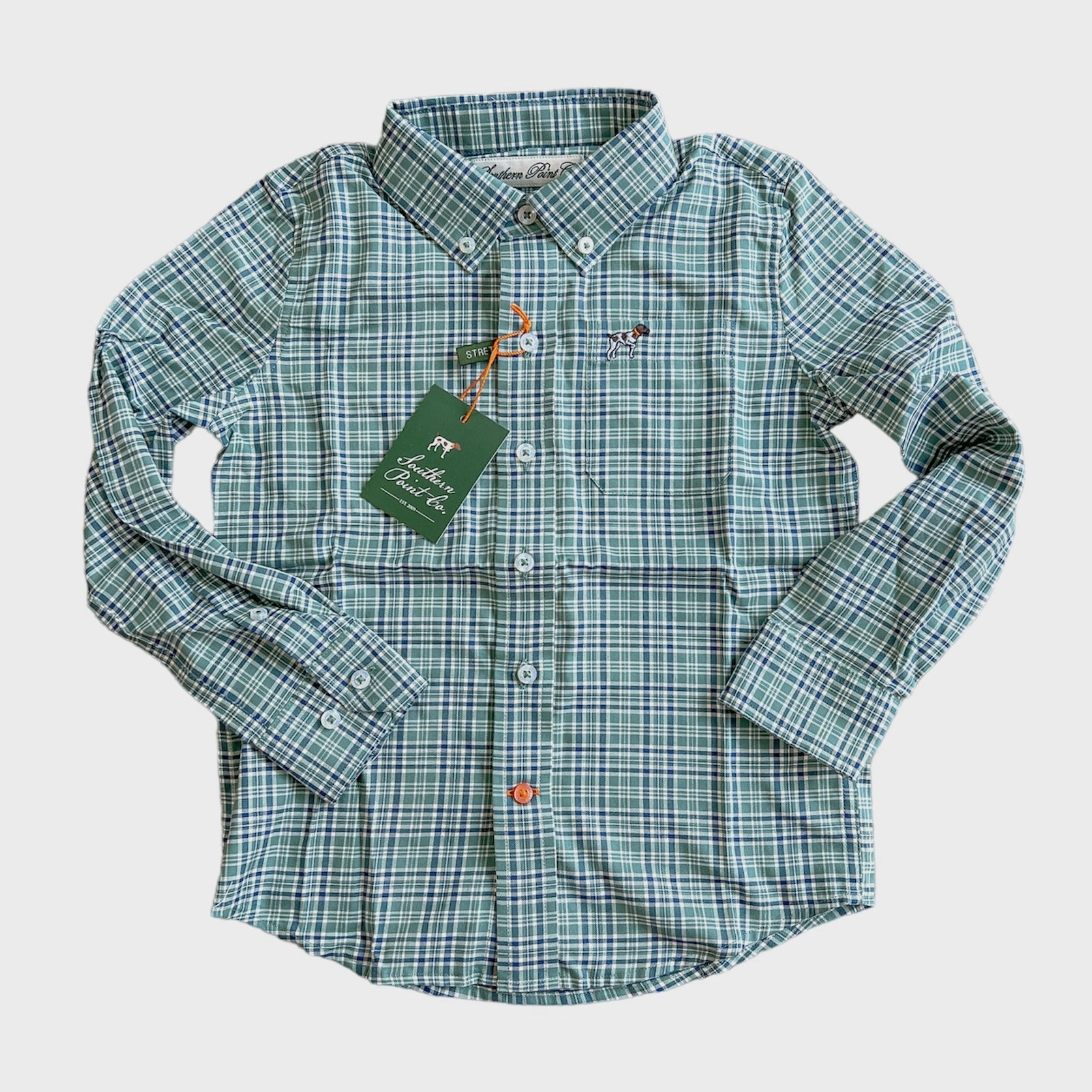 Hadley Performance Button Down - Pine Needle Plaid Trend Vibe CrossBackStructure