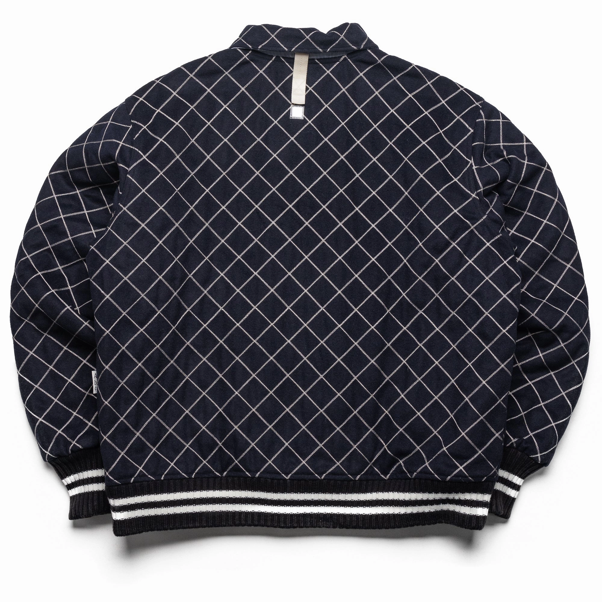 WaterRepellentFinish CoolingChannelFabric Advisory Board Crystals Diamond Quilted Varsity Jacket - Navy