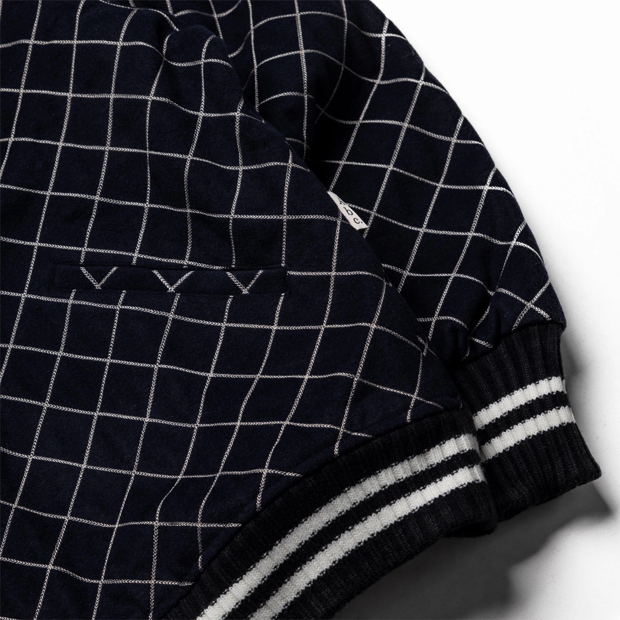 SlipResistantHem Halo Glow Advisory Board Crystals Diamond Quilted Varsity Jacket - Navy