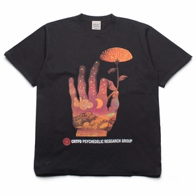 CRTFD Fly Agaric Tee - Vintage Black Compression Fit Vintage Style