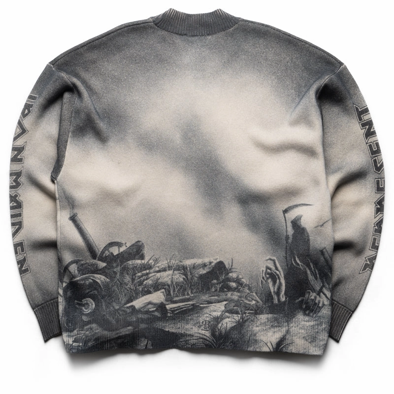 Dance Light Iron Maiden x Represent Trooper Knit Sweater - Sunfade Grey