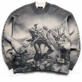 Joy Mood Iron Maiden x Represent Trooper Knit Sweater - Sunfade Grey