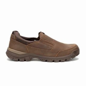 Shock Absorber Caterpillar Threshold Slip On Men's Soft Toe Shoes (P726054) In Mushroom