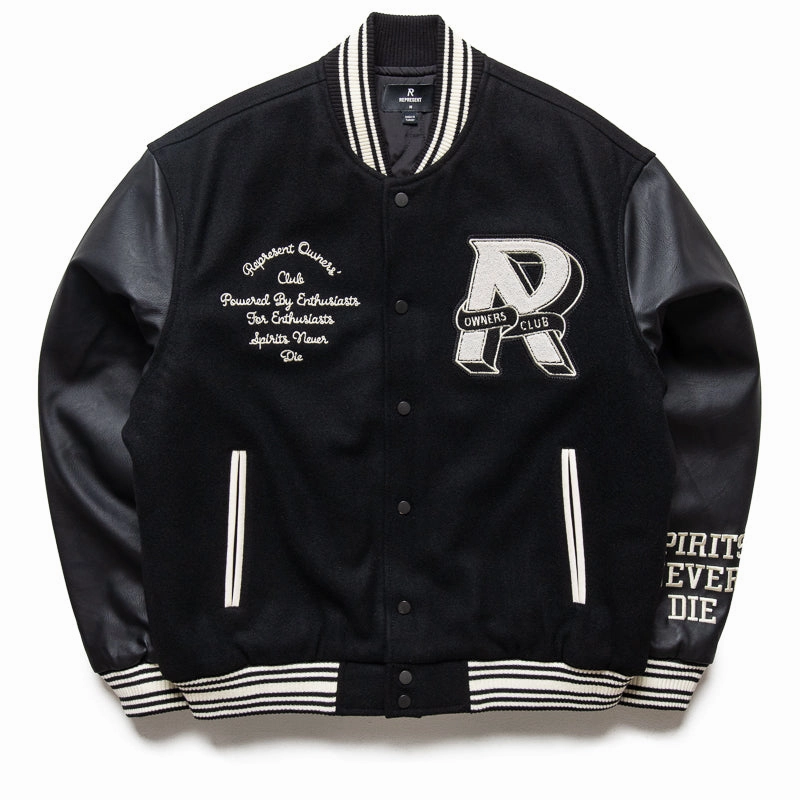 AntimicrobialTreatment Represent Owners Club Varsity Jacket - Black