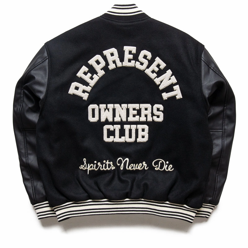 Represent Owners Club Varsity Jacket - Black Warm Sweater