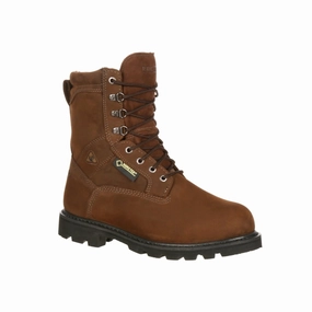 Rocky Ranger Men's Steel Toe GORE-TEX? Waterproof 600G Insulated Work Boots Fq0006223 In Brown Contoured Footbed Shape