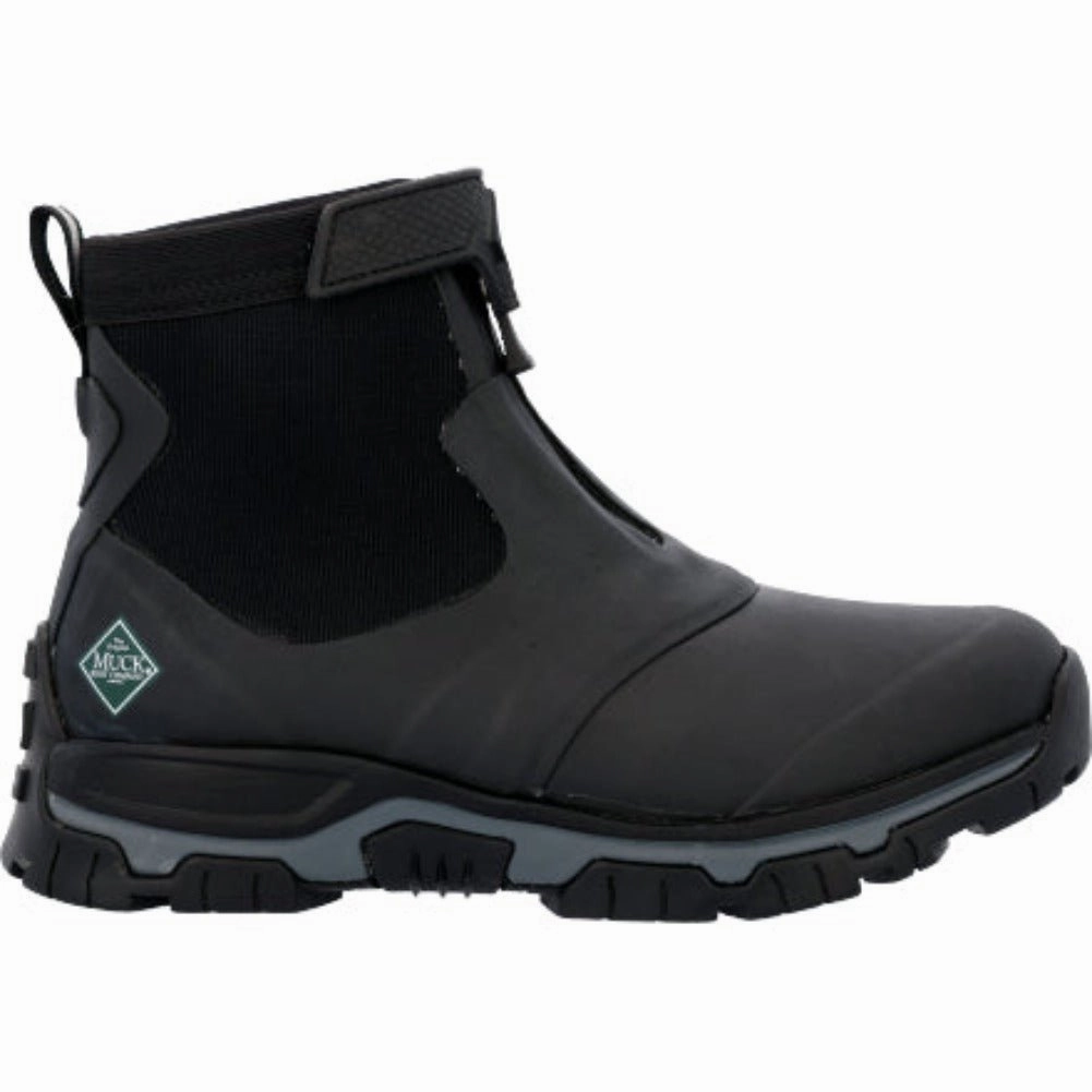 Contoured Footbed Muck Apex Men's Mid Zip Ankle Boots Axmz000 In Black