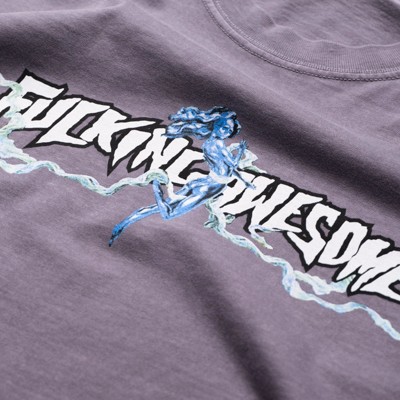 Late Breeze Joy Ease Fucking Awesome Baskin Ribbons Tee - Blackberry