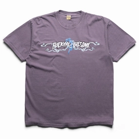 DoubleStitched Seams Casual Protection Fucking Awesome Baskin Ribbons Tee - Blackberry