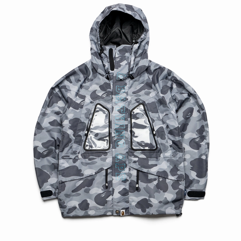 A Bathing Ape Honeycomb Camo Snowboard Jacket - Grey Sea Fit