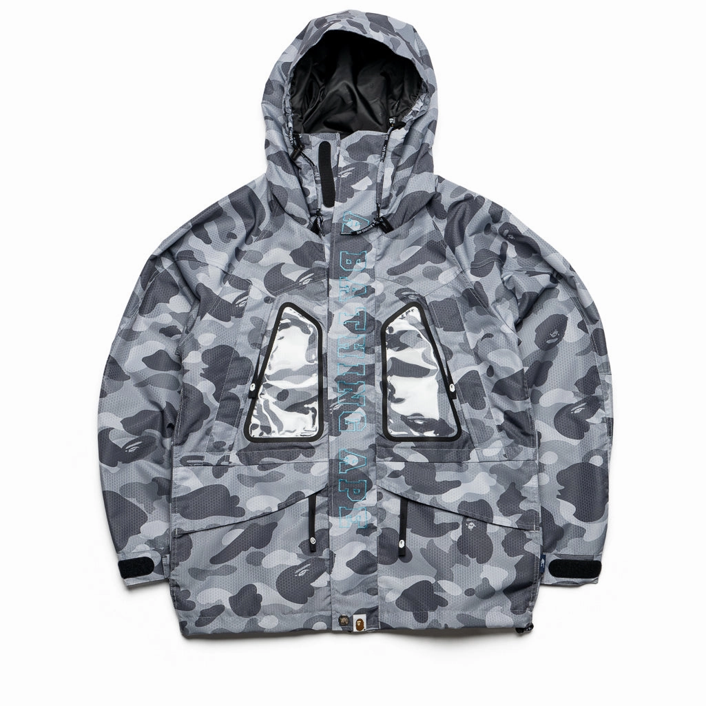Sporty Gear A Bathing Ape Honeycomb Camo Snowboard Jacket - Grey