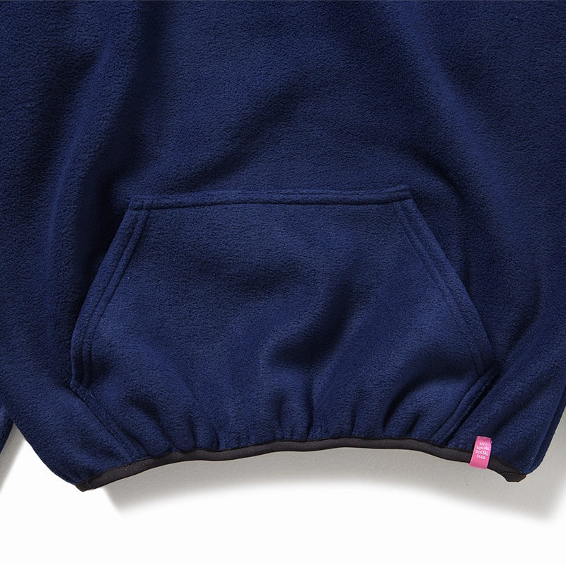 Anti Social Social Club Polar Fleece Hoodie - Navy Modern Boots Tropical Glow