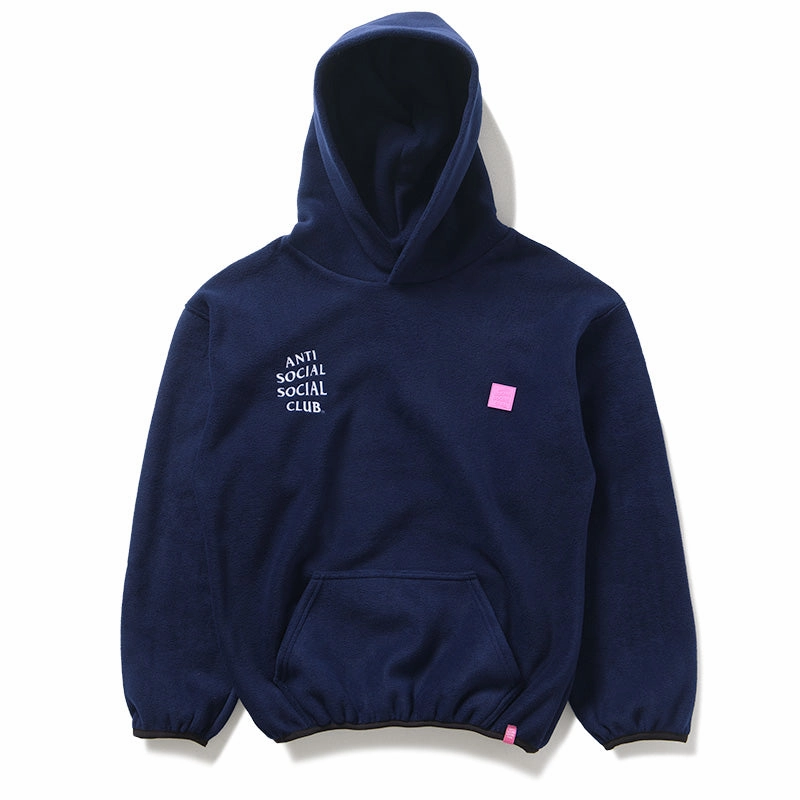 Anti Social Social Club Polar Fleece Hoodie - Navy QuickRelease Closures