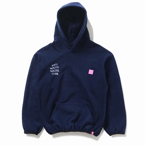 Anti Social Social Club Polar Fleece Hoodie - Navy QuickRelease Closures