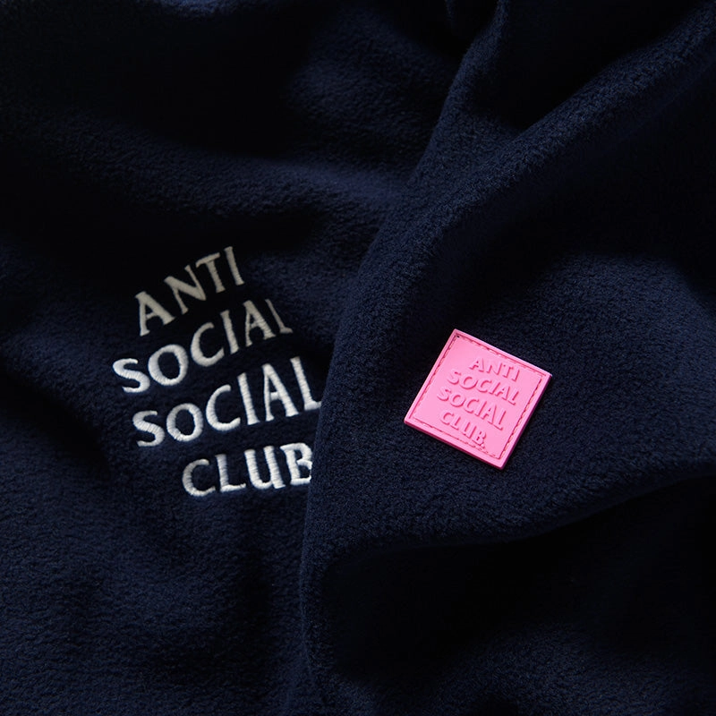 Young Edge Anti Social Social Club Polar Fleece Hoodie - Navy
