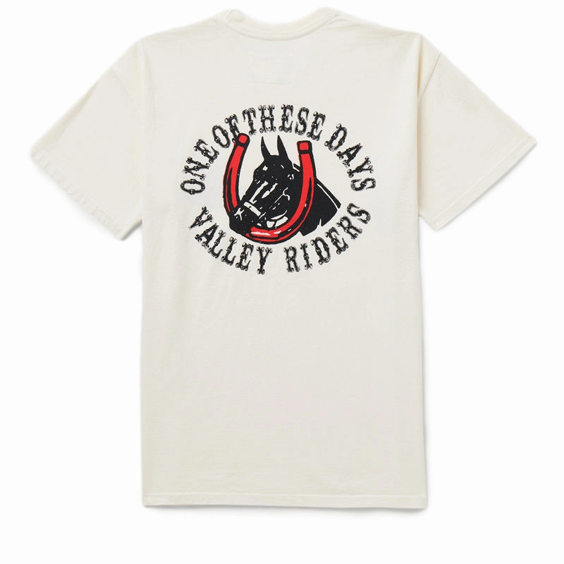 One Of These Days Valley Riders Tee - Bone Pure Linen Blend Fine Weave