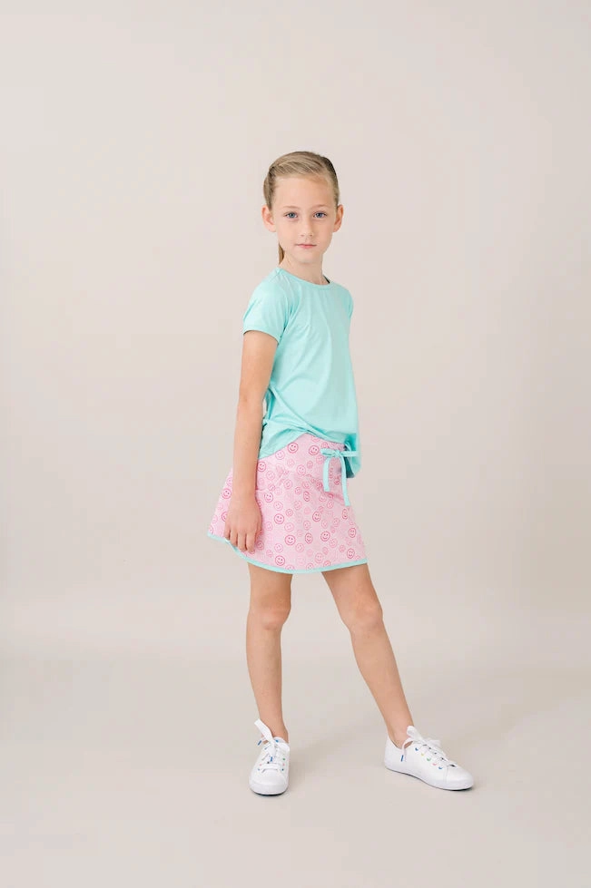 Tiffany Skort - Don't Worry Be Happy, Totally Turquoise Relaxed Wear