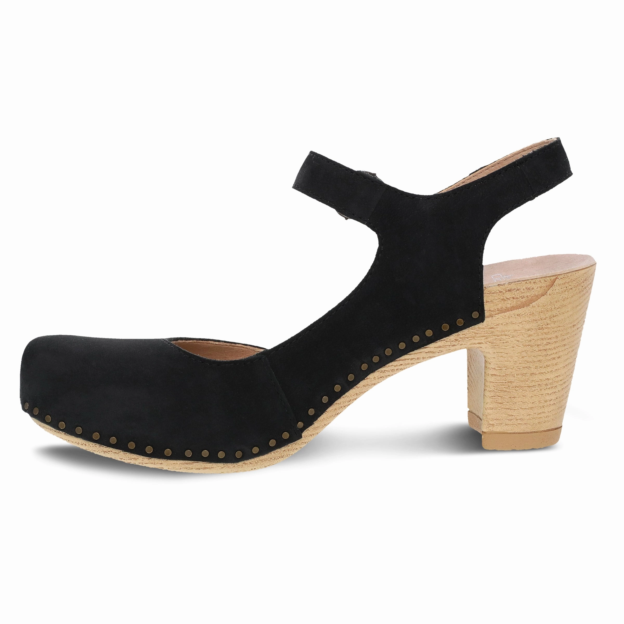 Open Toe Evening Pumps Traction Outsole Taytum Black Milled Nubuck
