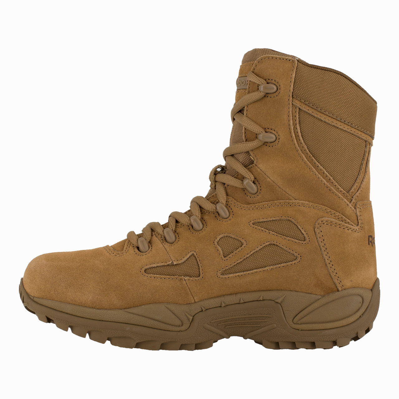 Reebok Work Rapid Response RB RB8977 Men's 8" Stealth Boot in Coyote Vibration Dampening Layer