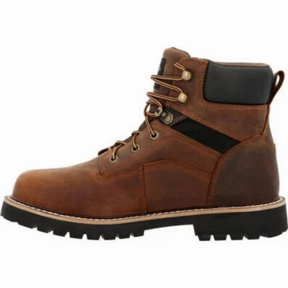Easy Entry Extreme Durability Georgia Boot Core 37 Men's Steel Toe Waterproof Work Boots GB00636 In Brown