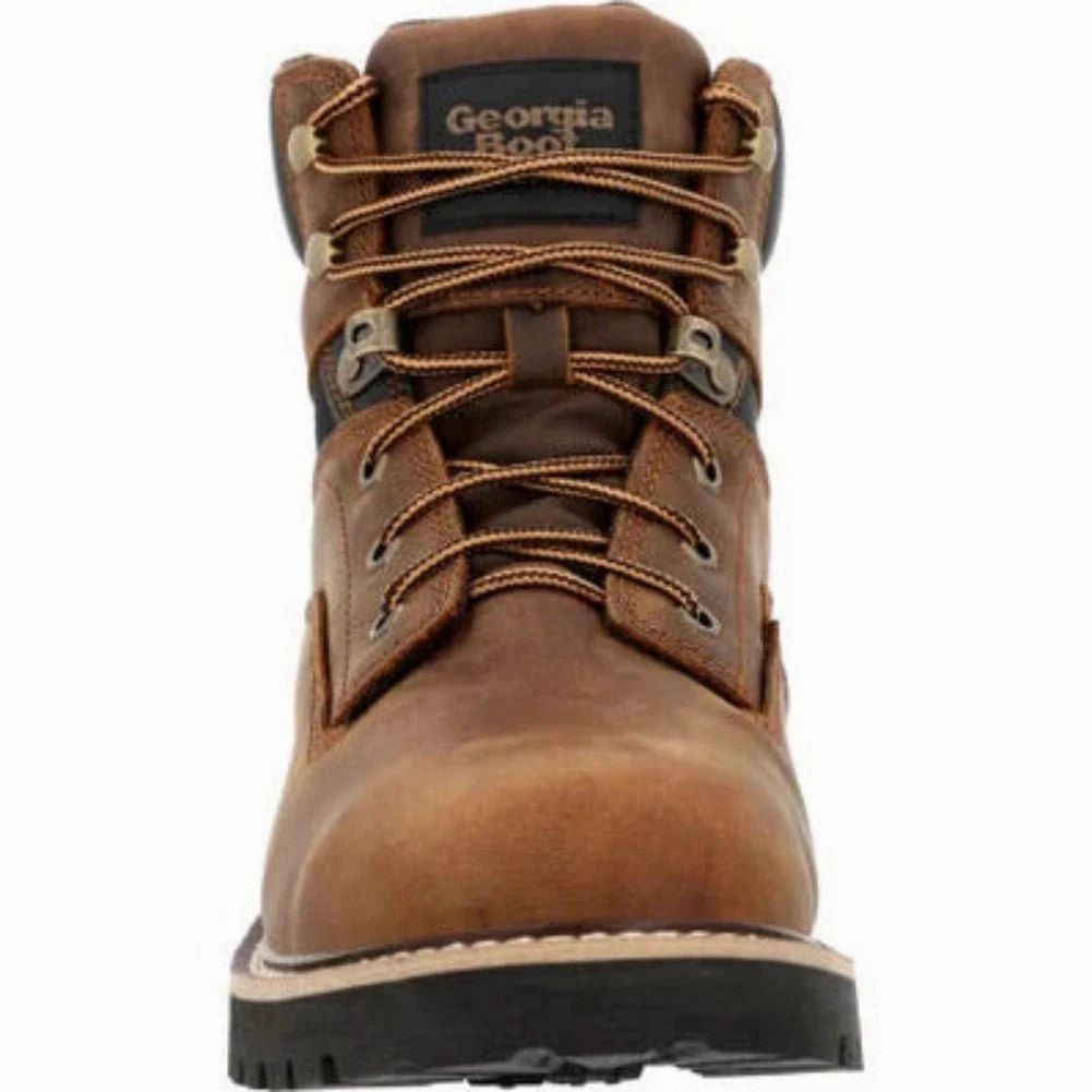 Fall Ready Protective Wear Georgia Boot Core 37 Men's Steel Toe Waterproof Work Boots GB00636 In Brown