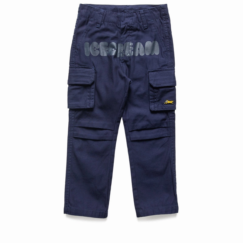 Kids Ice Cream Bubble Cargo Pants - Navy Blazer EcoFriendlyTextiles