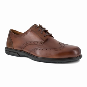 Florsheim Men's Wing Tip Lace-up Work Shoe's Steel Toe Loedin Fs2023 In Brown Comfortable