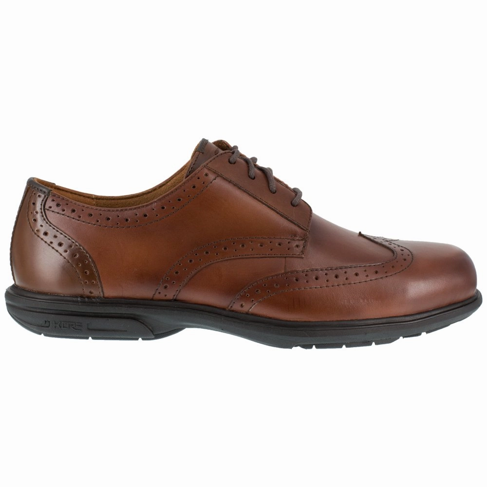 Florsheim Men's Wing Tip Lace-up Work Shoe's Steel Toe Loedin Fs2023 In Brown Work Gear