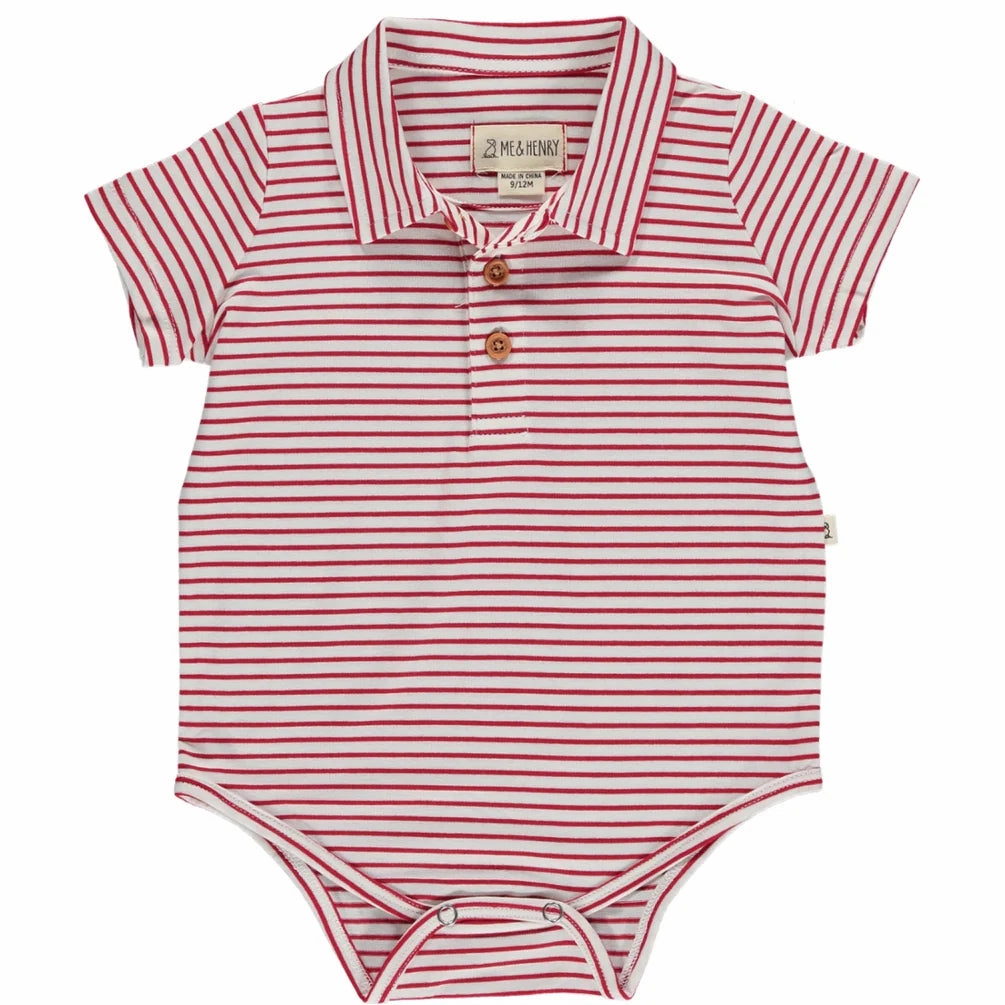 Jetty Red and White Polo Jersey Onesie Tech Mood clean design