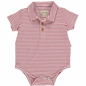 Jetty Red and White Polo Jersey Onesie SmoothFinish Match Fit