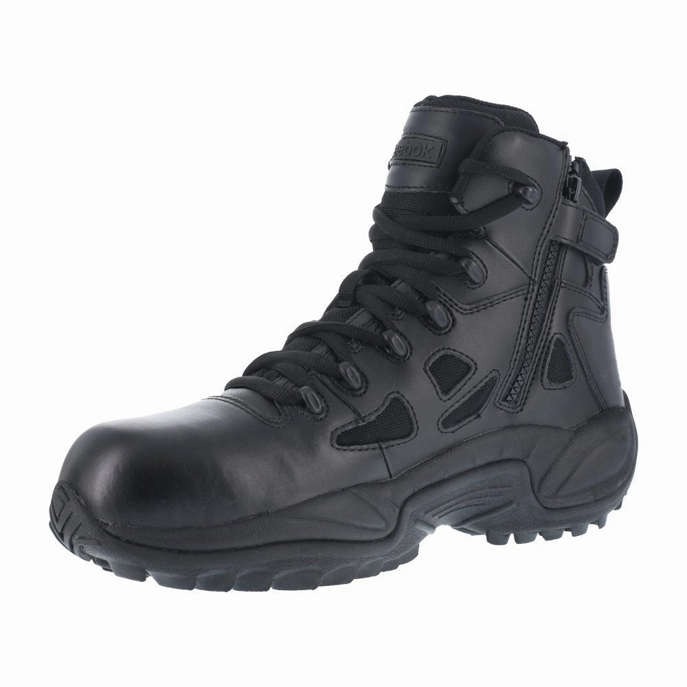 Energy return Reebok 6" Tactical Stealth Boot With Side Zipper Women's Composite Toe Rb864 In Black