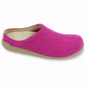 Easy Travel Shoes Elastic Backstrap Sanita Lodge Slide Slipper Unisex In Fuchsia