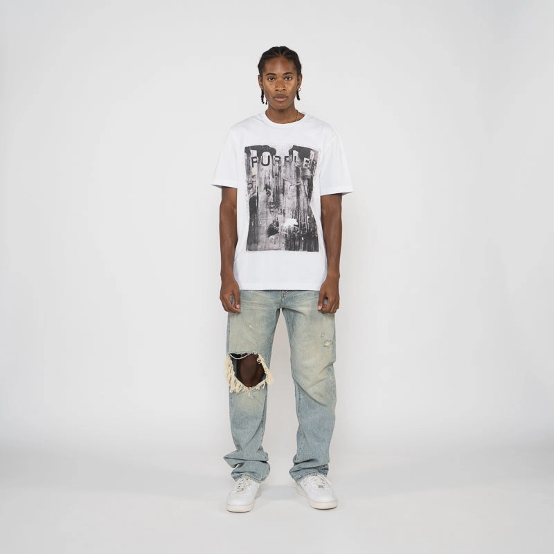 SustainableTextiles Purple Brand Parking Lot Tee - White