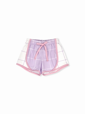 breathable materials Active Wear Elise Short - Petal Purple Willington Windowpane, Cotton Candy Pink
