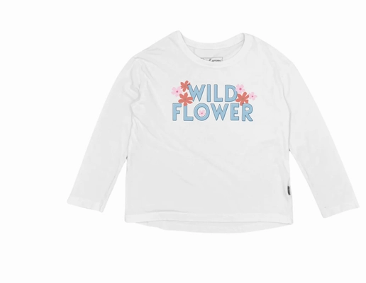 Wild Flower L/S Tee - White Comfortable Sleep Elegant Tunic