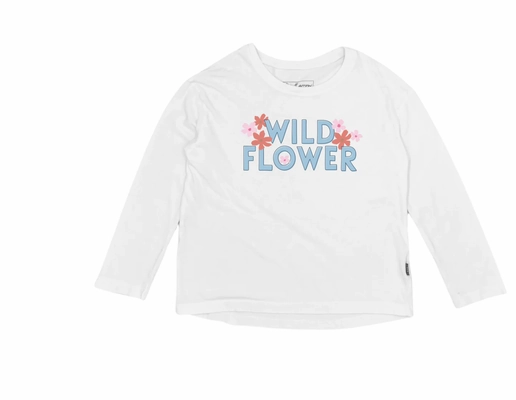 Active Style Wild Flower L/S Tee - White