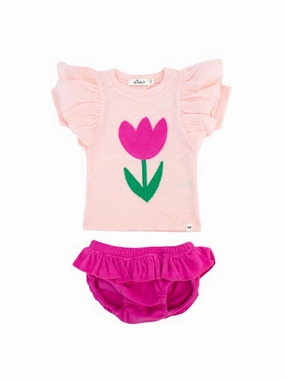 Tulip Terry Applique Skirted Tushie Set Opaque Tone Trust Glow