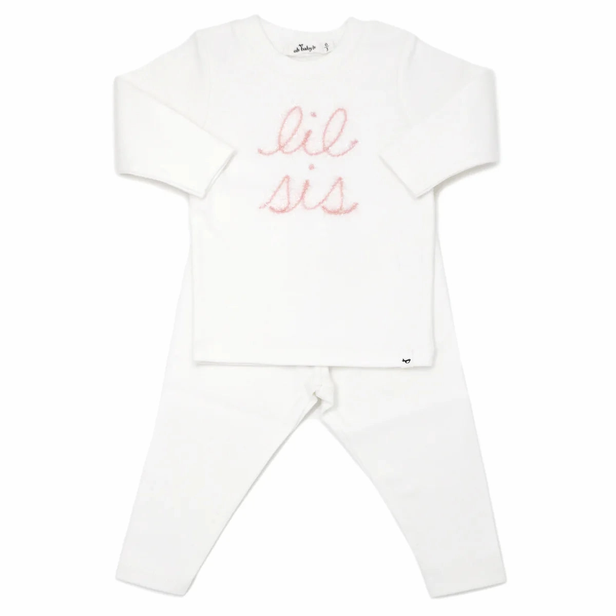 Trend Base Two Piece Set - Lil Sis in Blush Pink Yarn - Cream