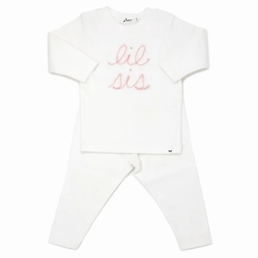 Trend Base Two Piece Set - Lil Sis in Blush Pink Yarn - Cream