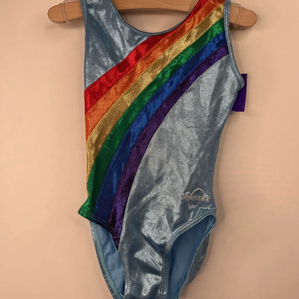 streetwear bodysuit Size 6-7 (S): Obersee Shimmery Rainbow Leotard
