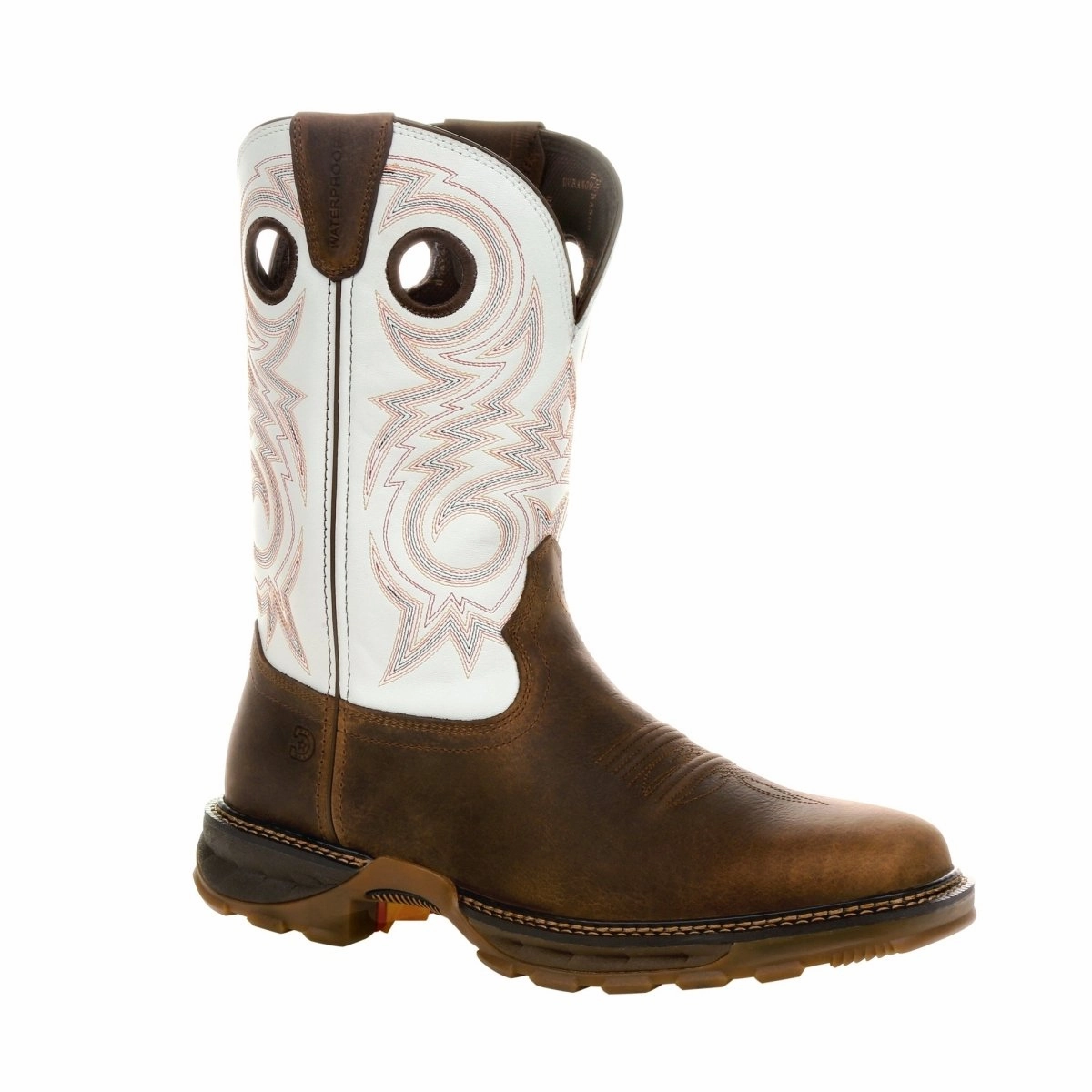 Flexible Traction Work Comfort Durango Maverick Xp Men's Waterproof Western Work Boots Ddb0302 In Chocolate And White
