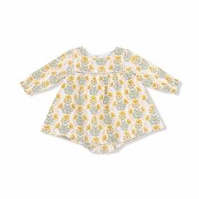 Travel Vibe AntibacterialFinish Winter Dandelions-Puffed L/S Bubble w/ Skirt and Ladder Trim