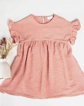 Kids Woven Swiss Dots Babydoll Mini Dress Flexible Joints Halo Glow