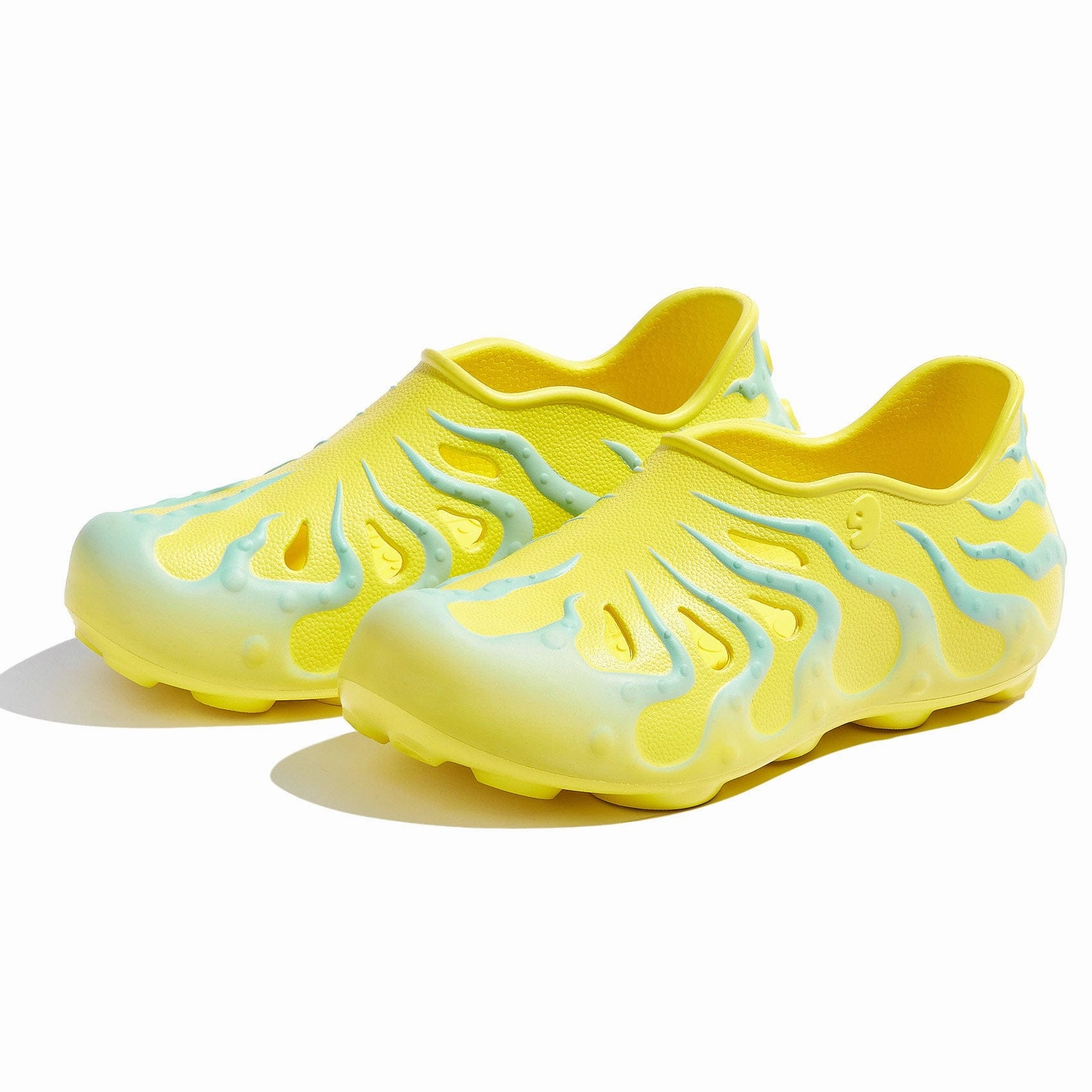 Yellow & Glass Blue Octopus II Women Sandal Customization