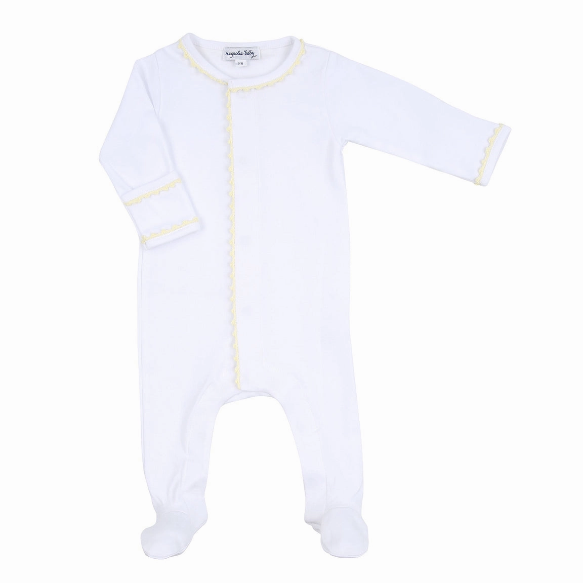 Baby Joy Embroidered Footie Yellow Travel Proof