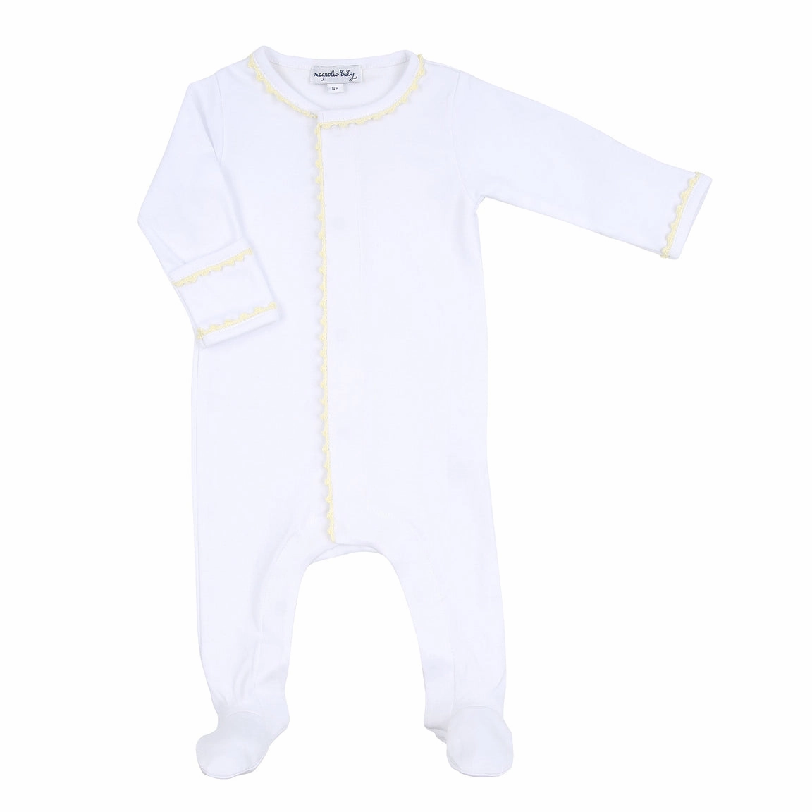 Baby Joy Embroidered Footie Yellow StaticResistantLining LightweightMaterial